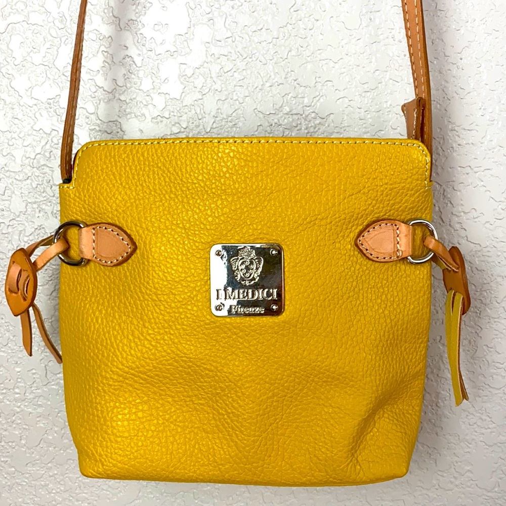 I Medici Firenze Yellow Leather Crossbody Purse